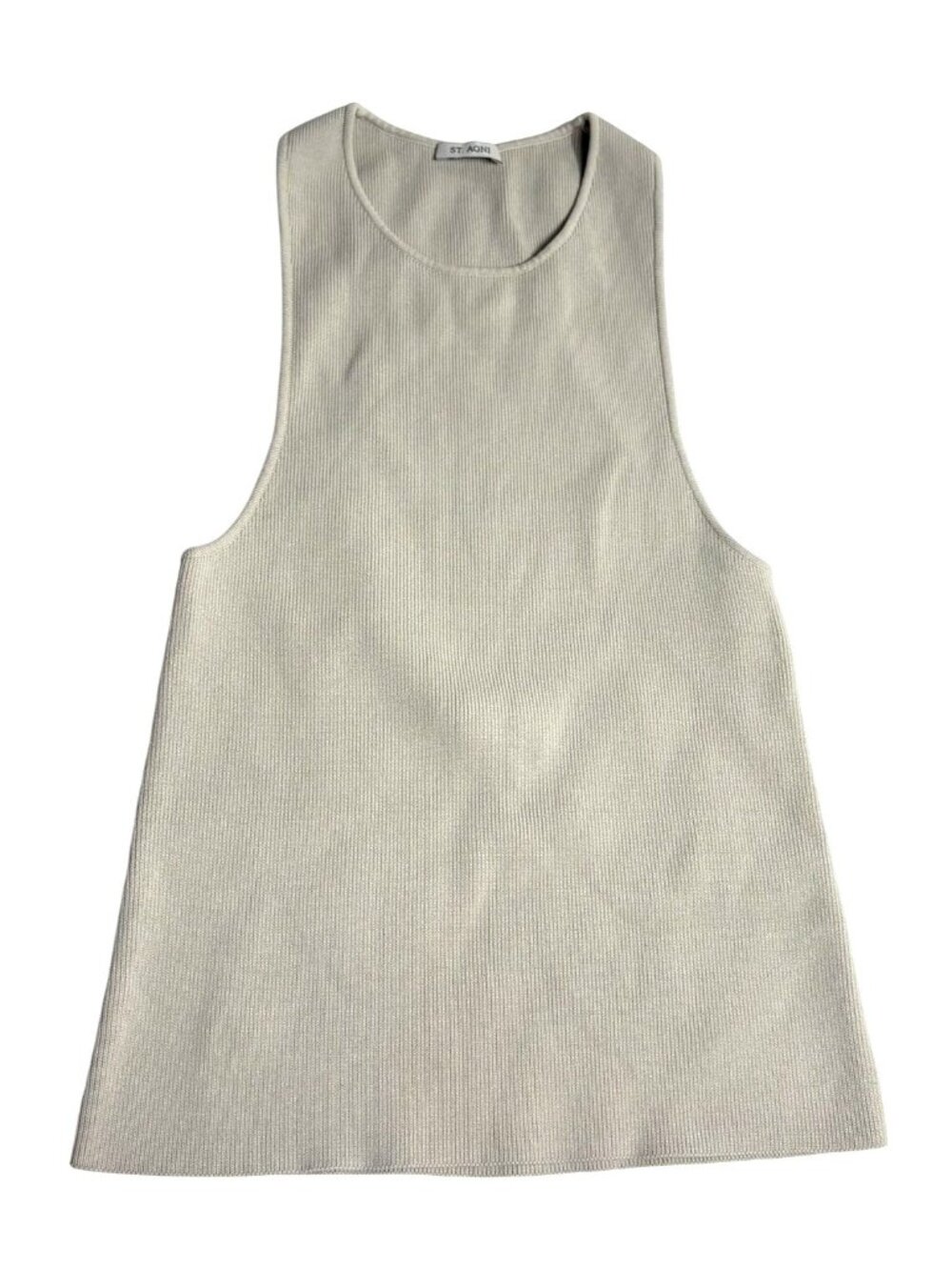 St. Agni Sculpted Knit Top in Silver